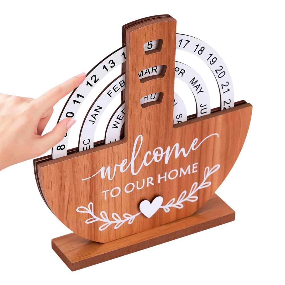 Calendario Giratorio con Disco de Madera para Escritorio - Imagen 7
