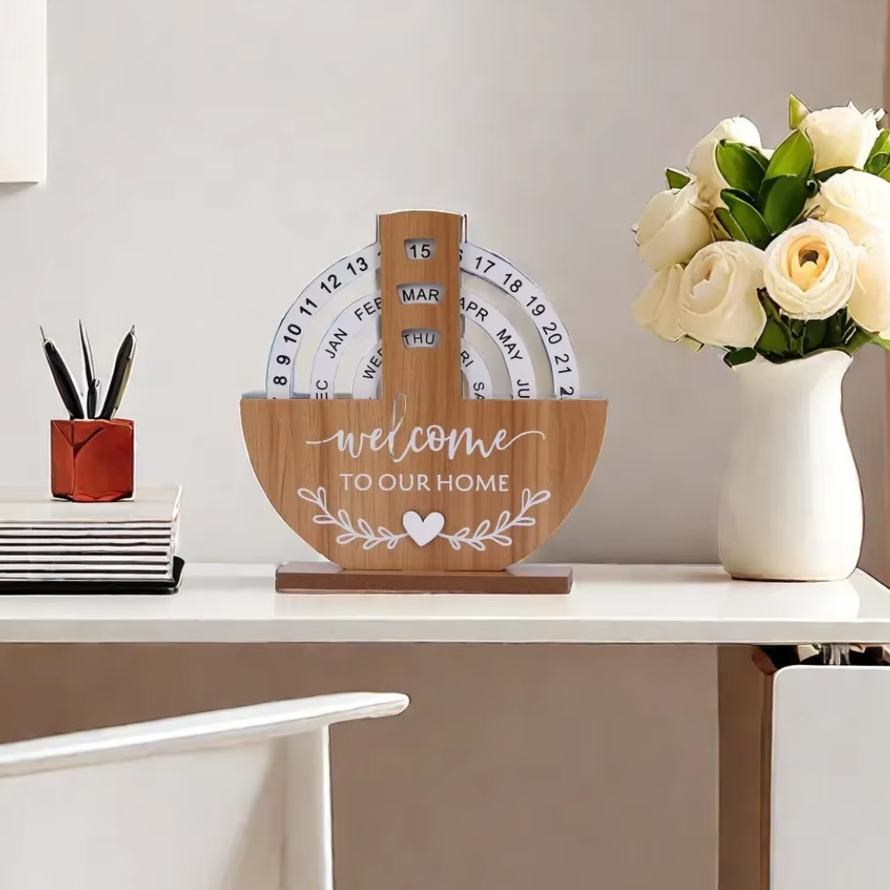 Calendario Giratorio con Disco de Madera para Escritorio - Imagen 3