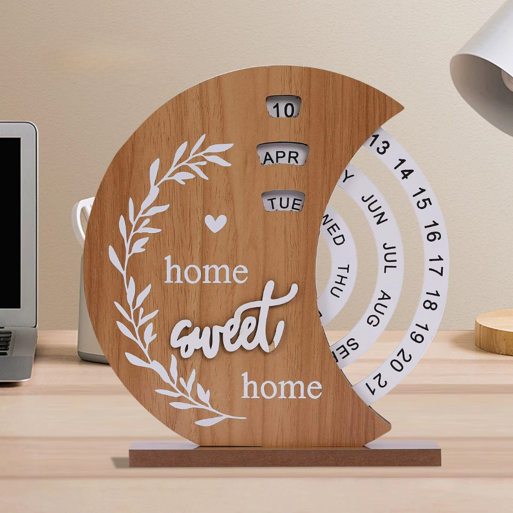 Calendario Giratorio con Disco de Madera para Escritorio - Imagen 2