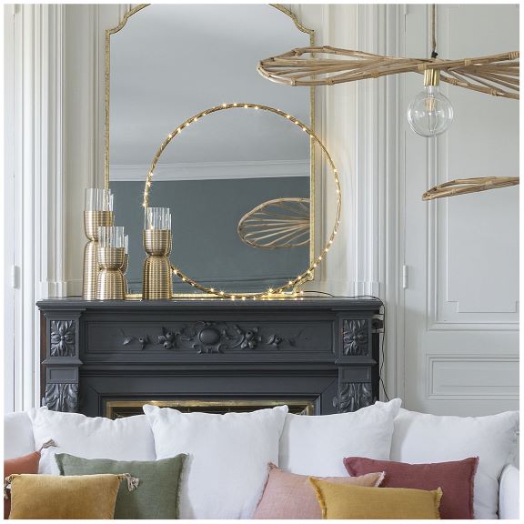 Portavelas Pequeño en Metal Dorado con Cúpula de Cristal-Altura 27 cm - Imagen 3