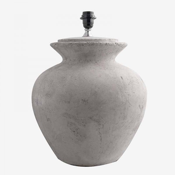 Lámpara de Mesa de Cerámica en Gris Claro, Tamaño Grande